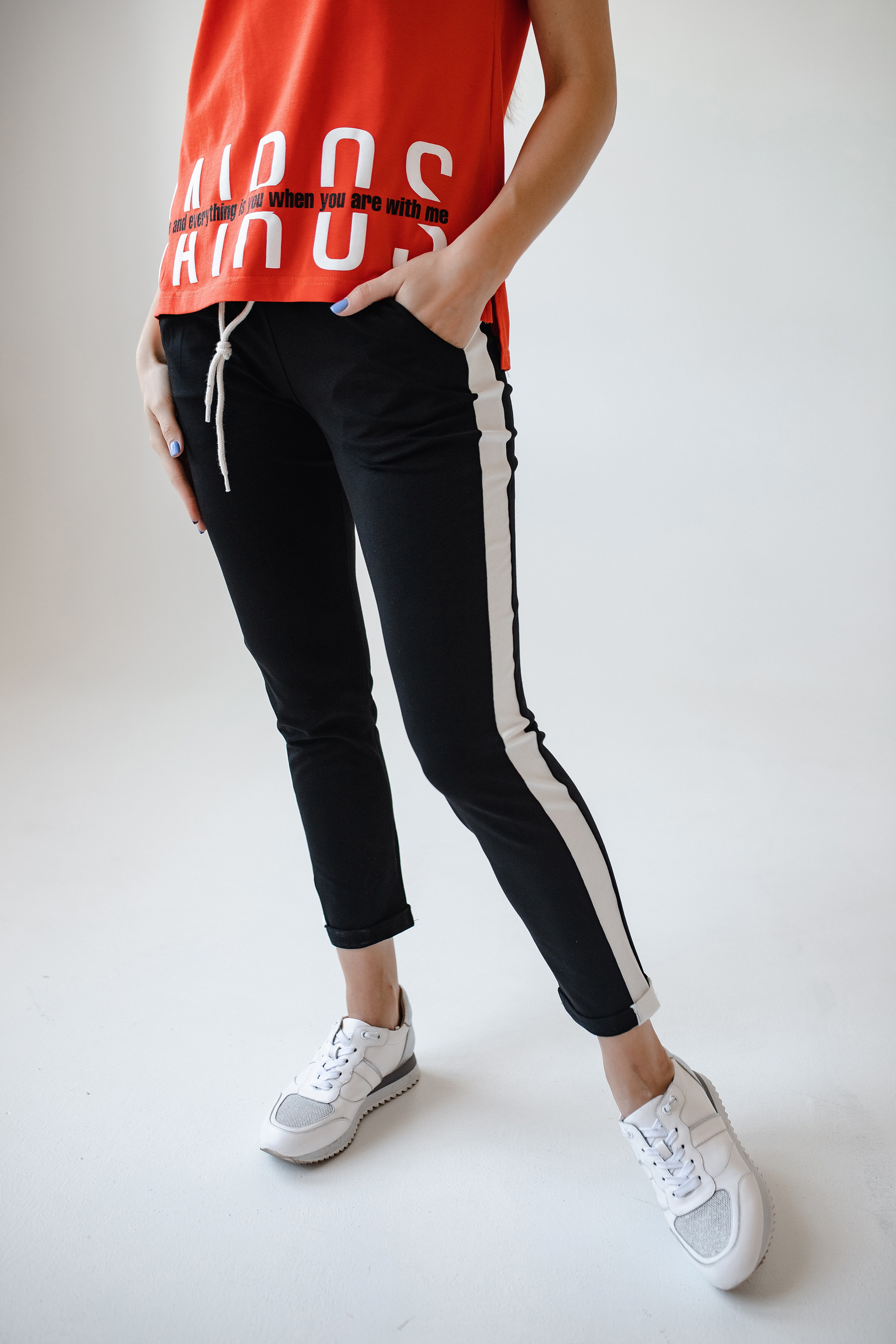 

Штаны Wear me спорт с лампасами XS Чёрный 1w/67/29
