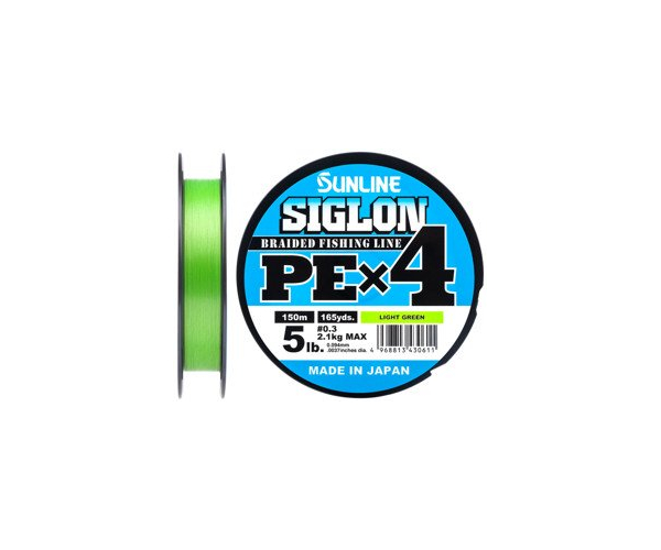 

Шнур Sunline Siglon PE х4 150m (салат.) #0.3/0.094mm 5lb/2.1kg (арт.123416580901)
