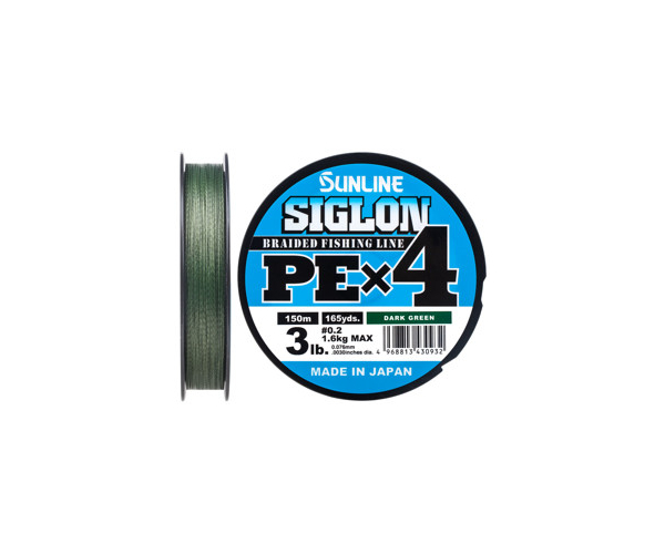 

Шнур Sunline Siglon PE х4 150m (темн-зел.) #0.2/0.076mm 3lb/1.6kg (арт.123416580913)