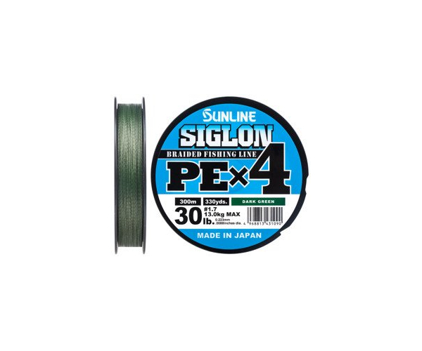 

Шнур Sunline Siglon PE х4 300m (темн-зел.) #1.7/0.223mm 30lb/13.0kg (арт.123416580949)