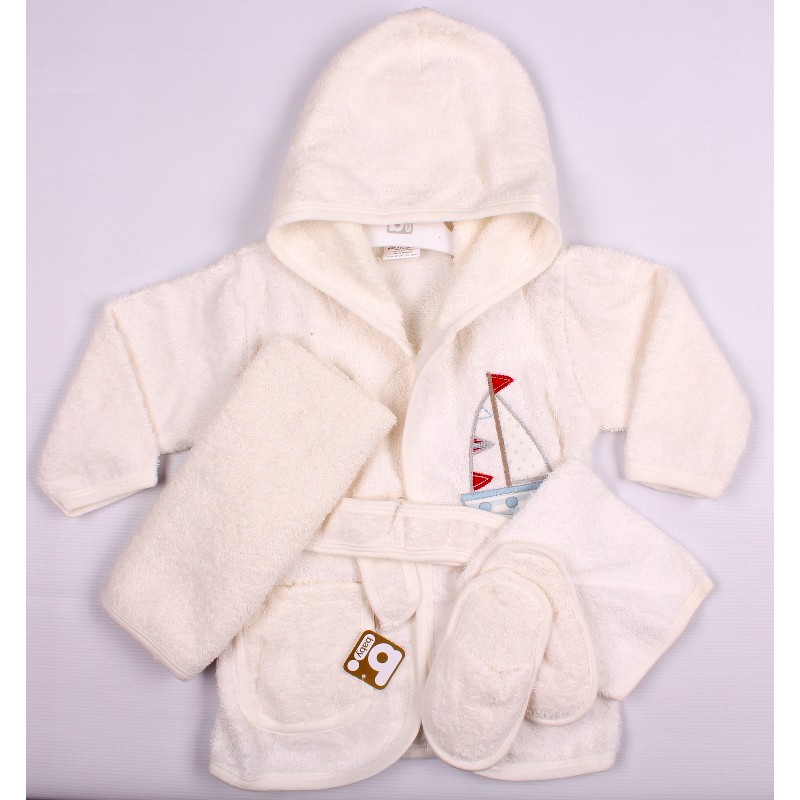 

Халат 4 од. для мальчика BIBABY 66125 86 см кремовый (300576)