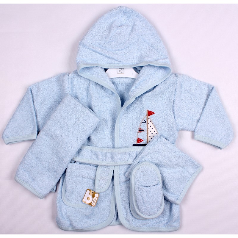 

Халат 4 од. для мальчика BIBABY 66125 86 см голубой (300480)