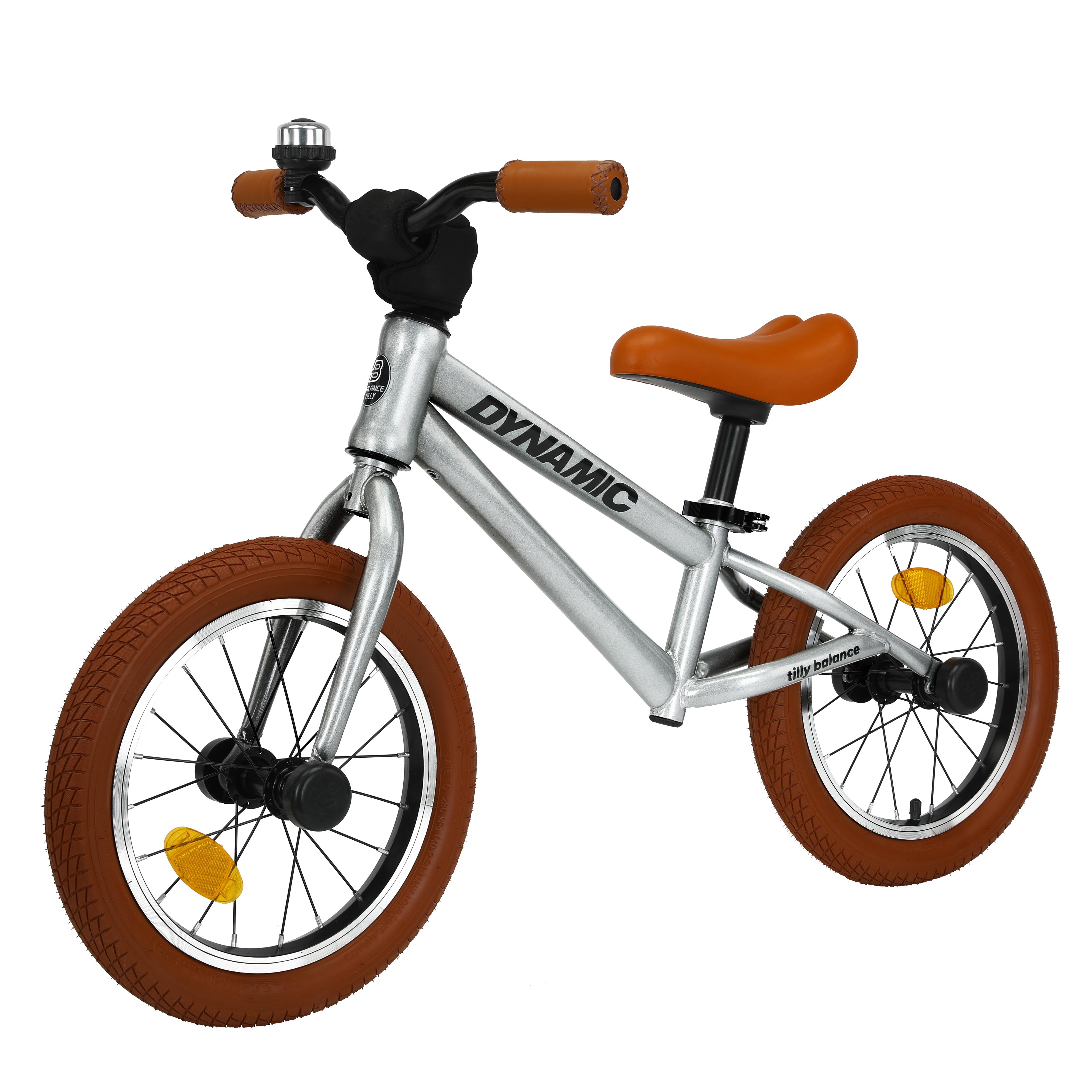 Беговел TILLY Dynamic T-212519 Silver с надувными колесами 14" и мягкой ...
