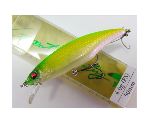 

Воблер Megabass GREAT HUNTING 50 FLAT SIDE (FS) col. GHOST PEARL LIME (арт.1234909933168)