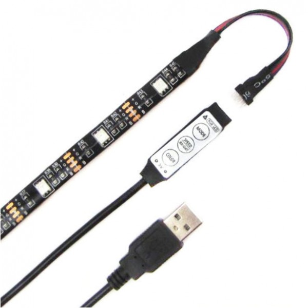

Светодиодная RGB лента Feron LS708 USB и миниконтроллером