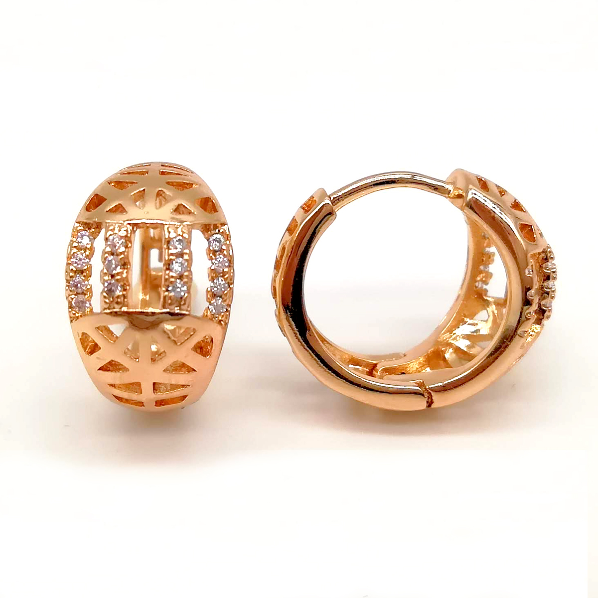 

Серьги Xuping из медицинского золота, белые фианиты, позолота 18K, 23904
