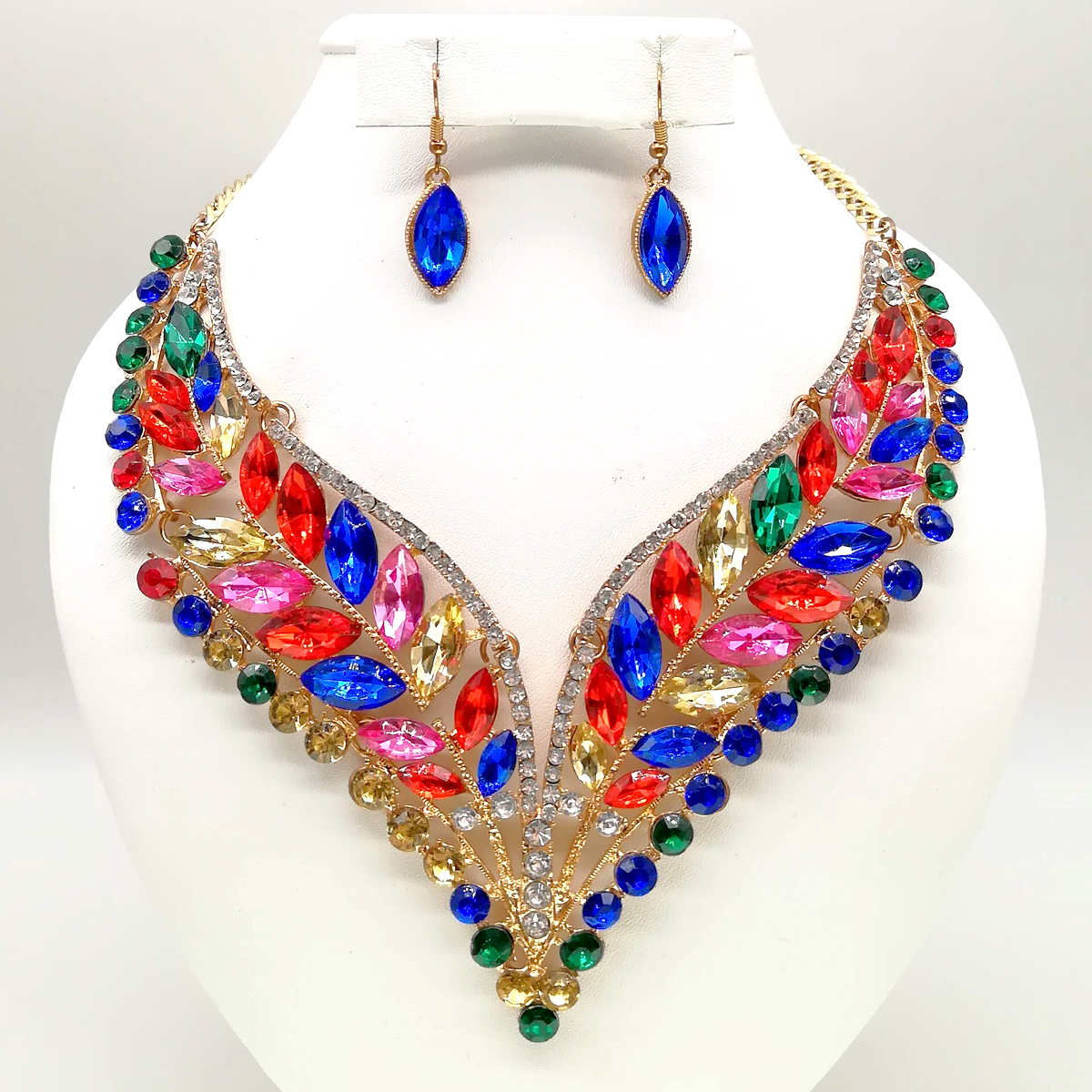 

Колье SONATA, разноцветные камни, позолота 18К, 63321 + серьги SONATA с разноцветными камнями в позолоте 18К в подарок