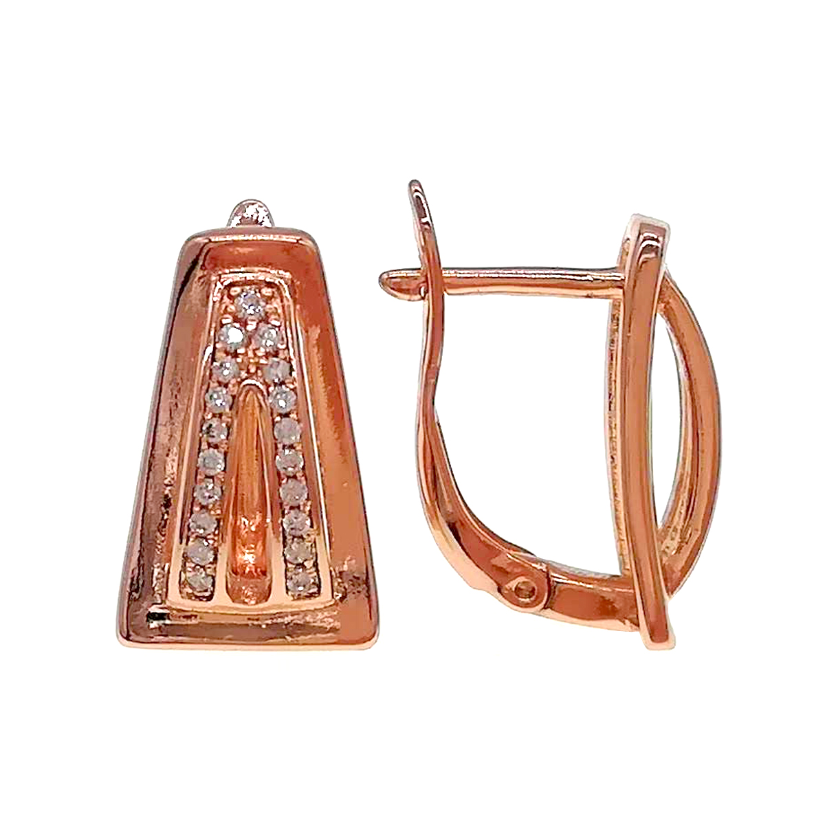 

Серьги Xuping из медицинского золота, белые фианиты, позолота PO, 24292