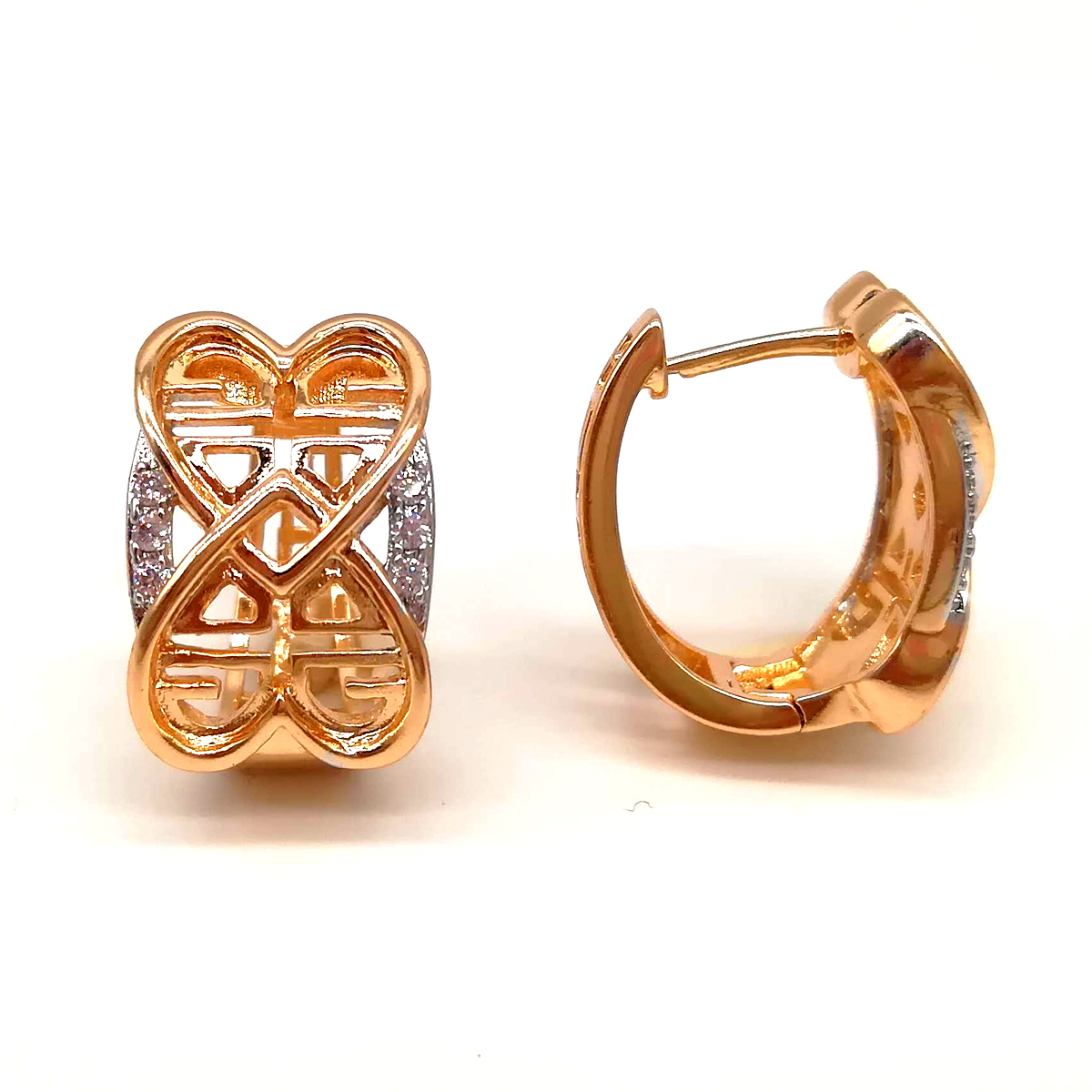 

Серьги Xuping из медицинского золота, белые фианиты, позолота 18K, 23707