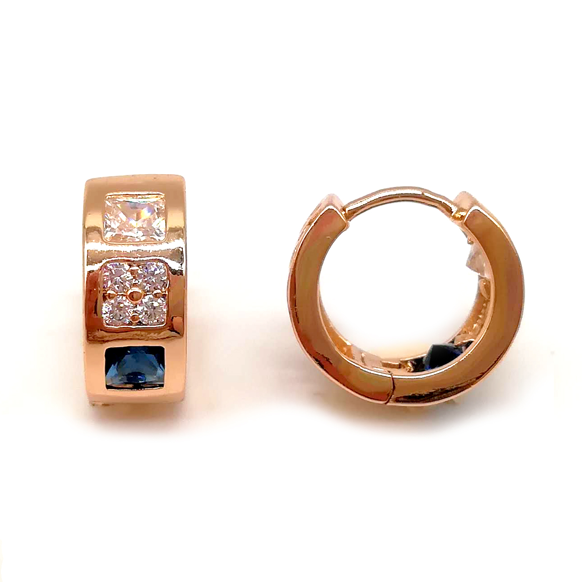 

Серьги Xuping из медицинского золота, синие фианиты, позолота 18К, 23836