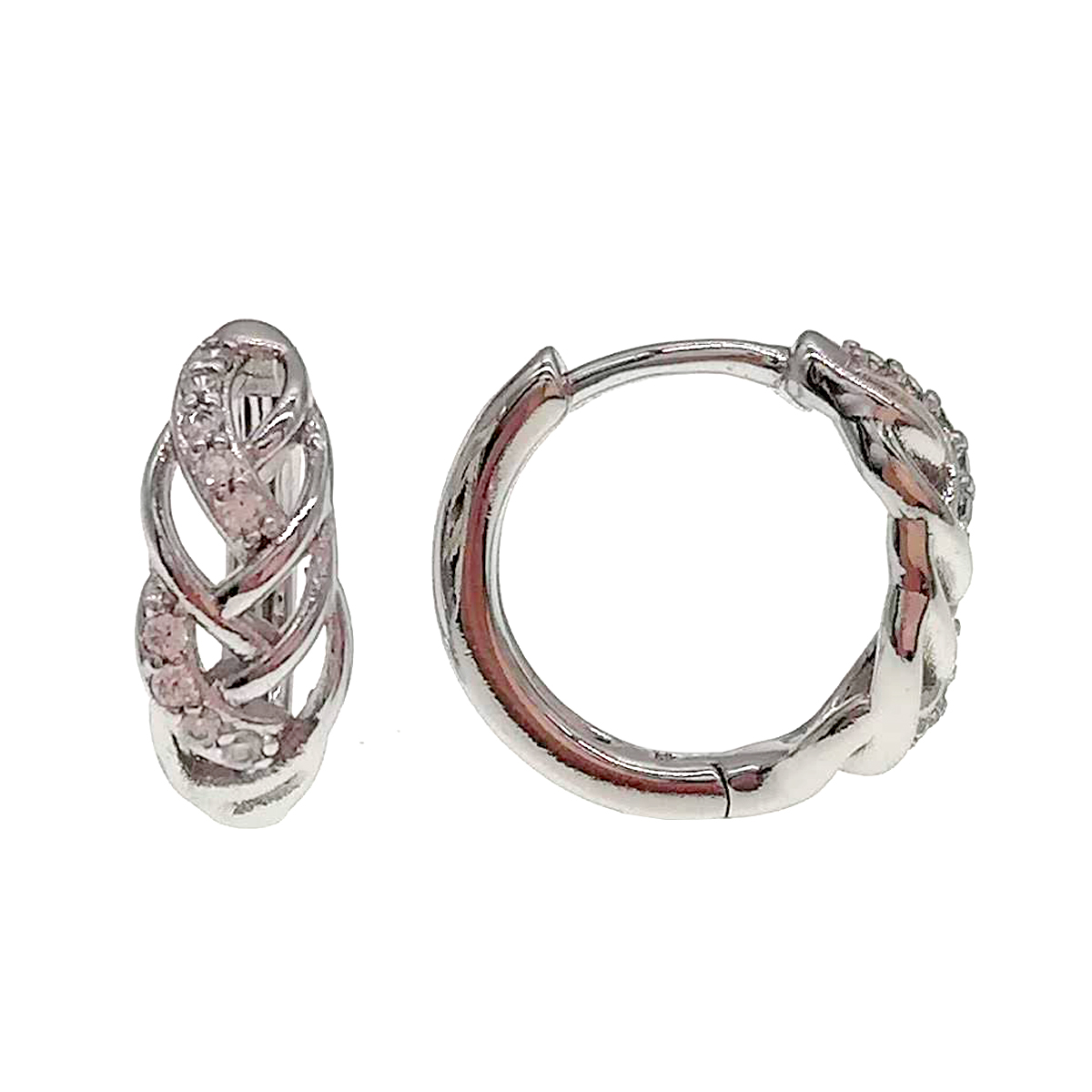 

Серьги Xuping из медицинского золота, белые фианиты, родий, 24436