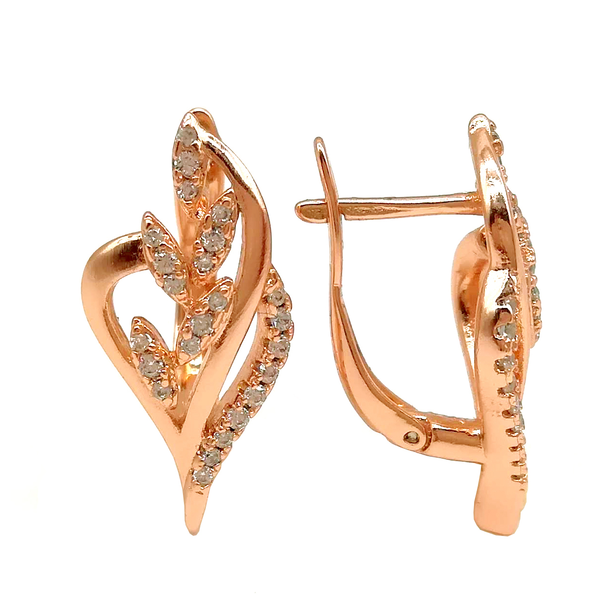 

Серьги Xuping из медицинского золота, белые фианиты, позолота 18K, 24250