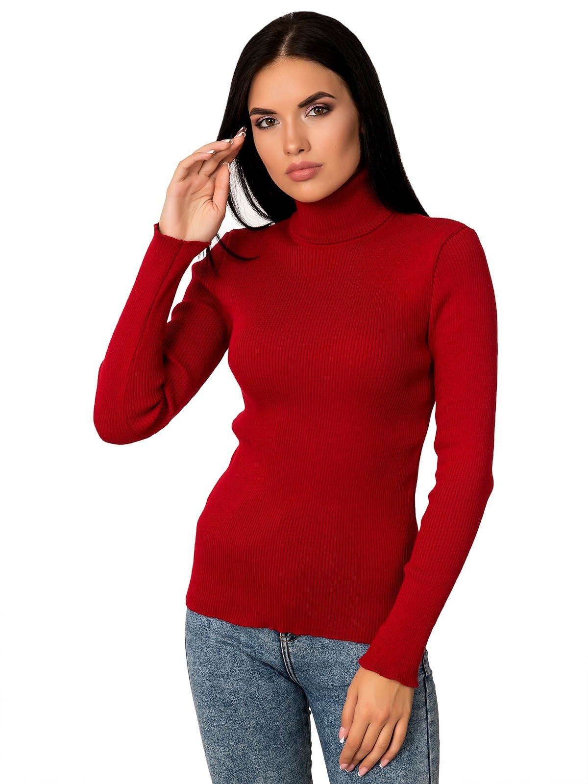 Женская вязаная кофта Palvira 12463 42-48 красный (12463_красный ...