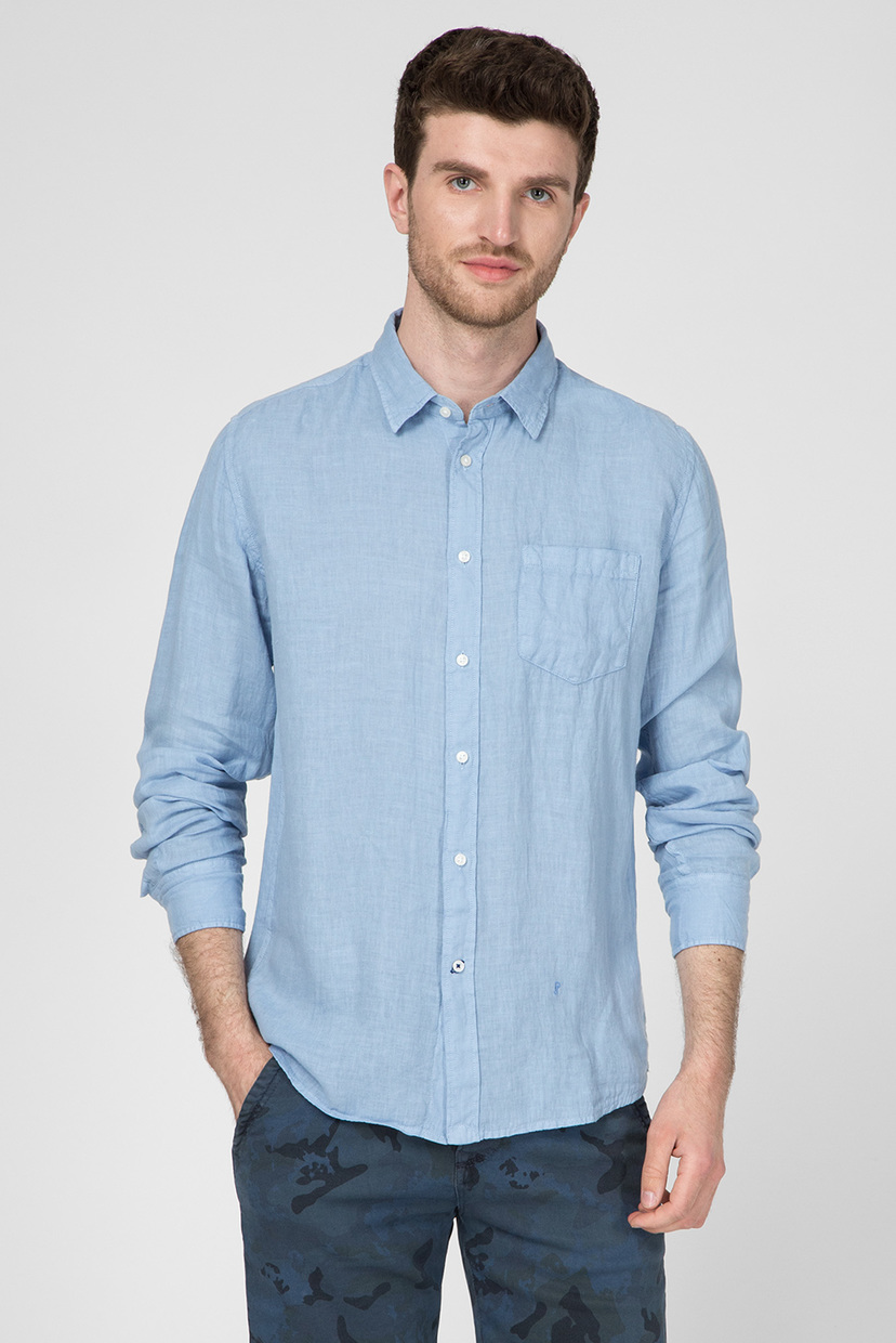 

Мужская голубая льняная рубашка ADDISON Regular Fit Pepe Jeans XXL PM306444