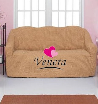

Чехол натяжной на трехместный диван без оборки Venera 28-230 Светло-бежевый