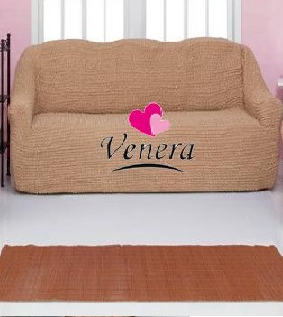 

Чехол натяжной на трехместный диван без оборки Venera 28-203 Медовый