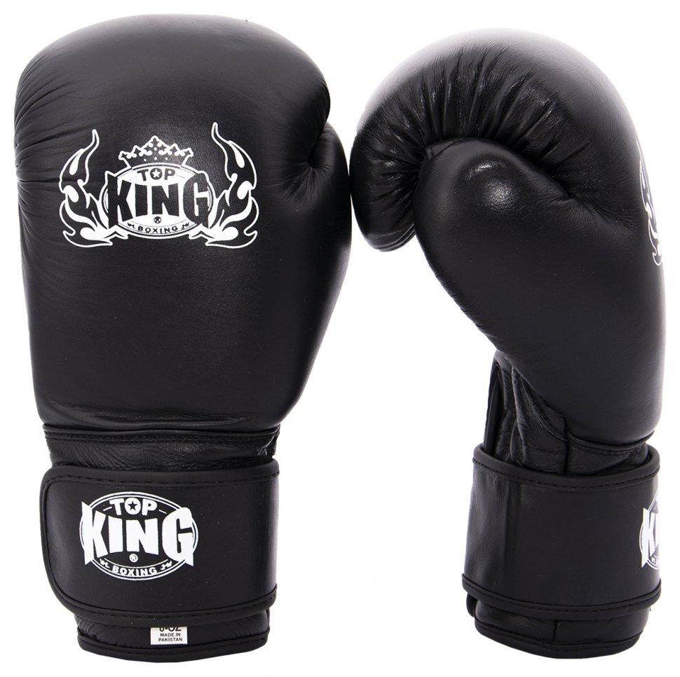

Кожаные перчатки для бокса Maraton Top King # 12 OZ Чёрные