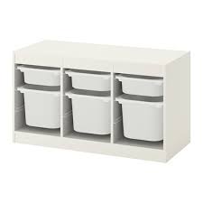 

Стелаж для іграшок Ikea Trofast білий 99х44х56 з малими і великими білими ящиками