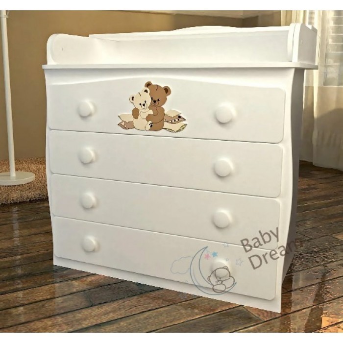 

Комод пеленатор Baby Dream My Mammy з 3D декором білий