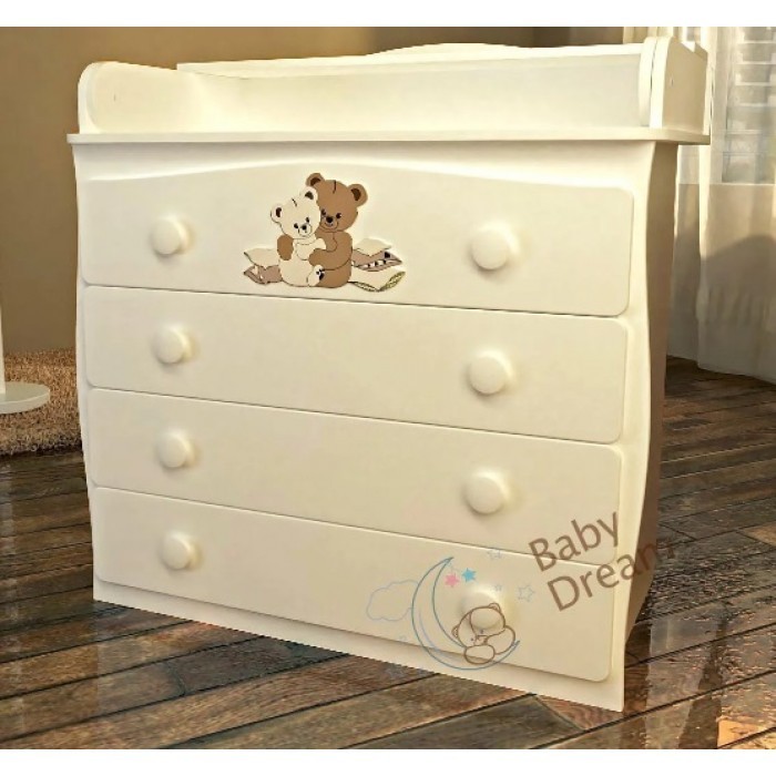 

Комод пеленатор Baby Dream My Mammy з 3D декором білий