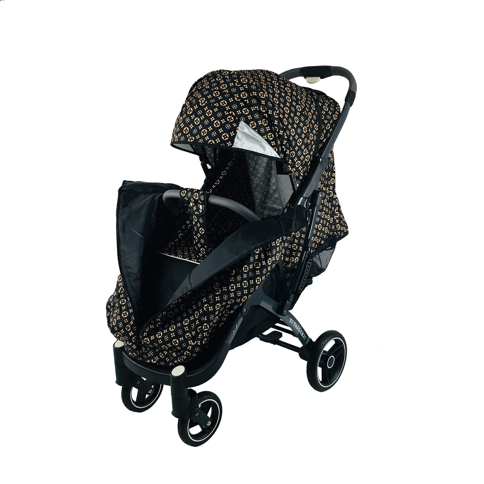 

Коляска Yoya Plus Pro-21 на молнии с Зонтом черным LV Brown
