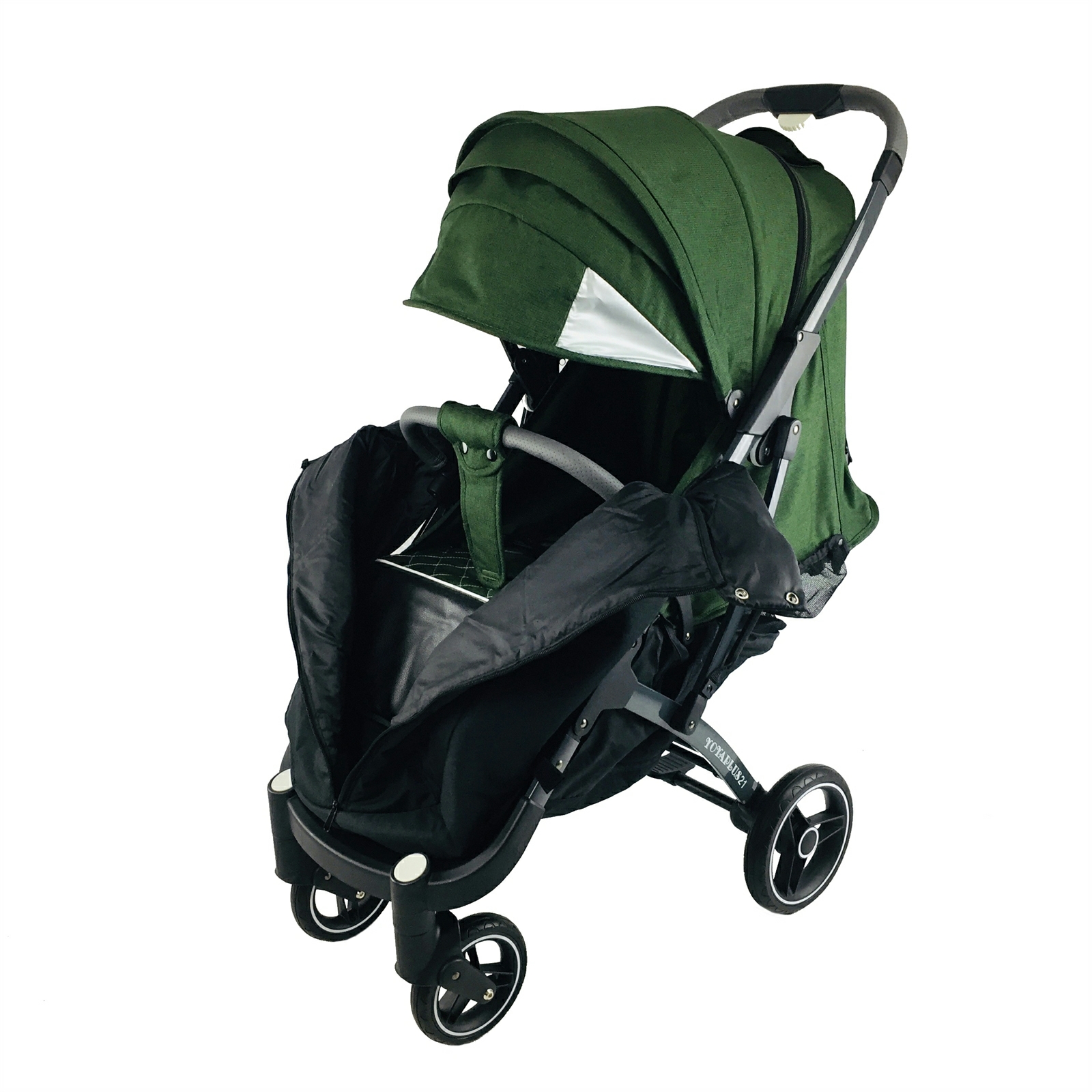 

Коляска Yoya Plus Pro-21 на молнии с Большим дождевиком, Матрасиком для пеленания, Рюкзаком и Зонтом дисней и Сумкой с usb Зеленая