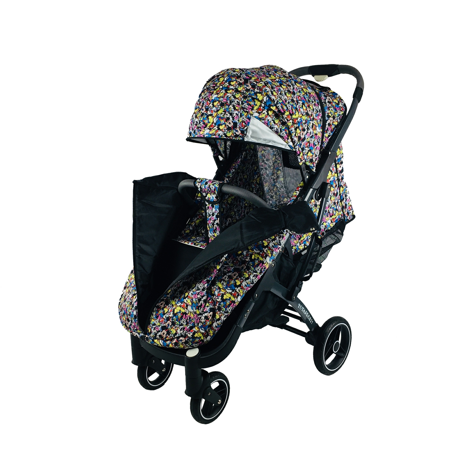 

Коляска Yoya Plus Pro-21 на молнии с Сумкой для мамы серой и Конвертом на флисе Disney mix