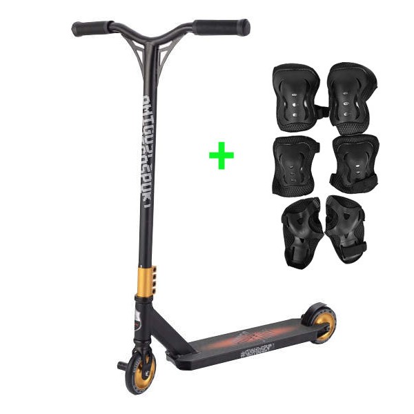 

Самокат трюковый Explore Amigo Stunt Deluxe 2020 Upgrade 110 mm Amigosport Черный с золотым + защита (1038)