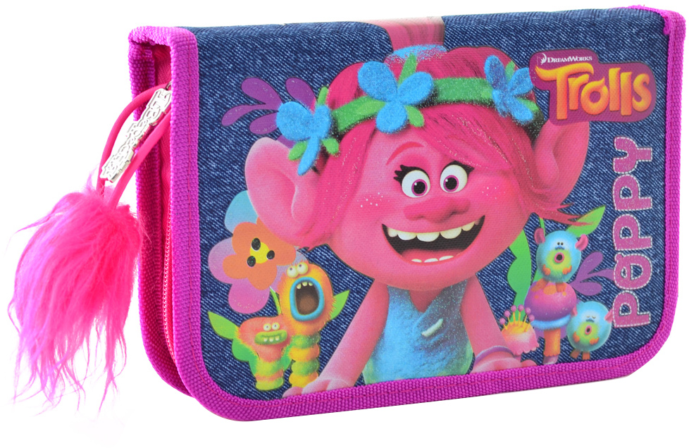 

Пенал твердый 1 Вересня Trolls одинарный с двумя клапанами (531515)