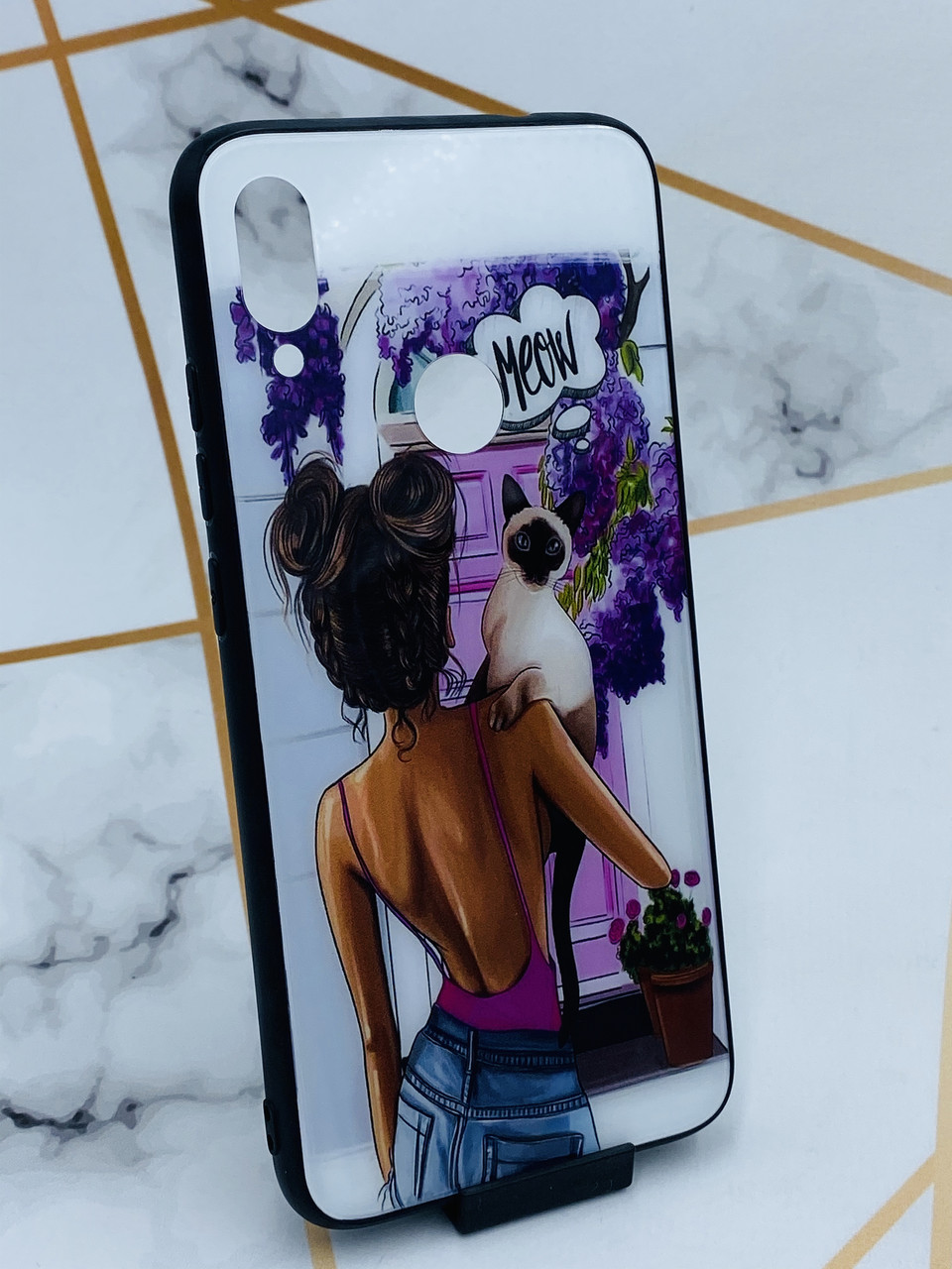 Силиконовый чехол Glass case со стеклянной задней панелью для Xiaomi ...