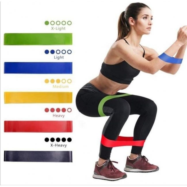 

Набор фитнес-резинок FITNESS MINI LOOP BANDS 5шт мешочек для хранения эспандер ленточный тренажер