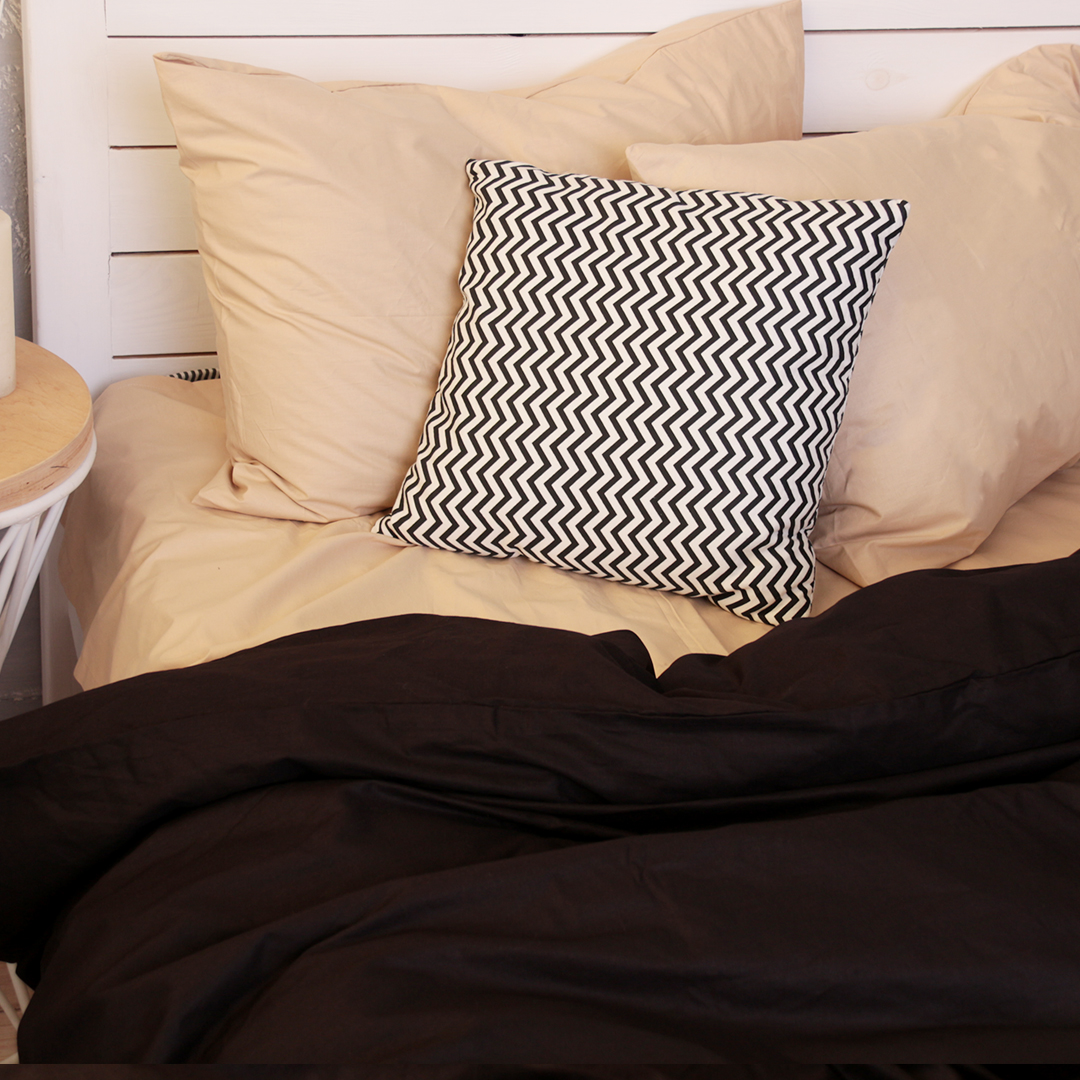 

Комплект постельного белья из поплина "Вдохновение". Размер семейный, простынь на резинке, для евро-подушки