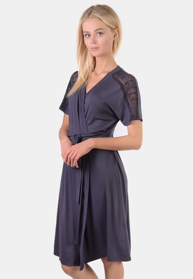 

Халат N.EL. 1312-92  темно-фиолетовый 55329, Халат N.EL. 1312-92 S темно-фиолетовый 55329