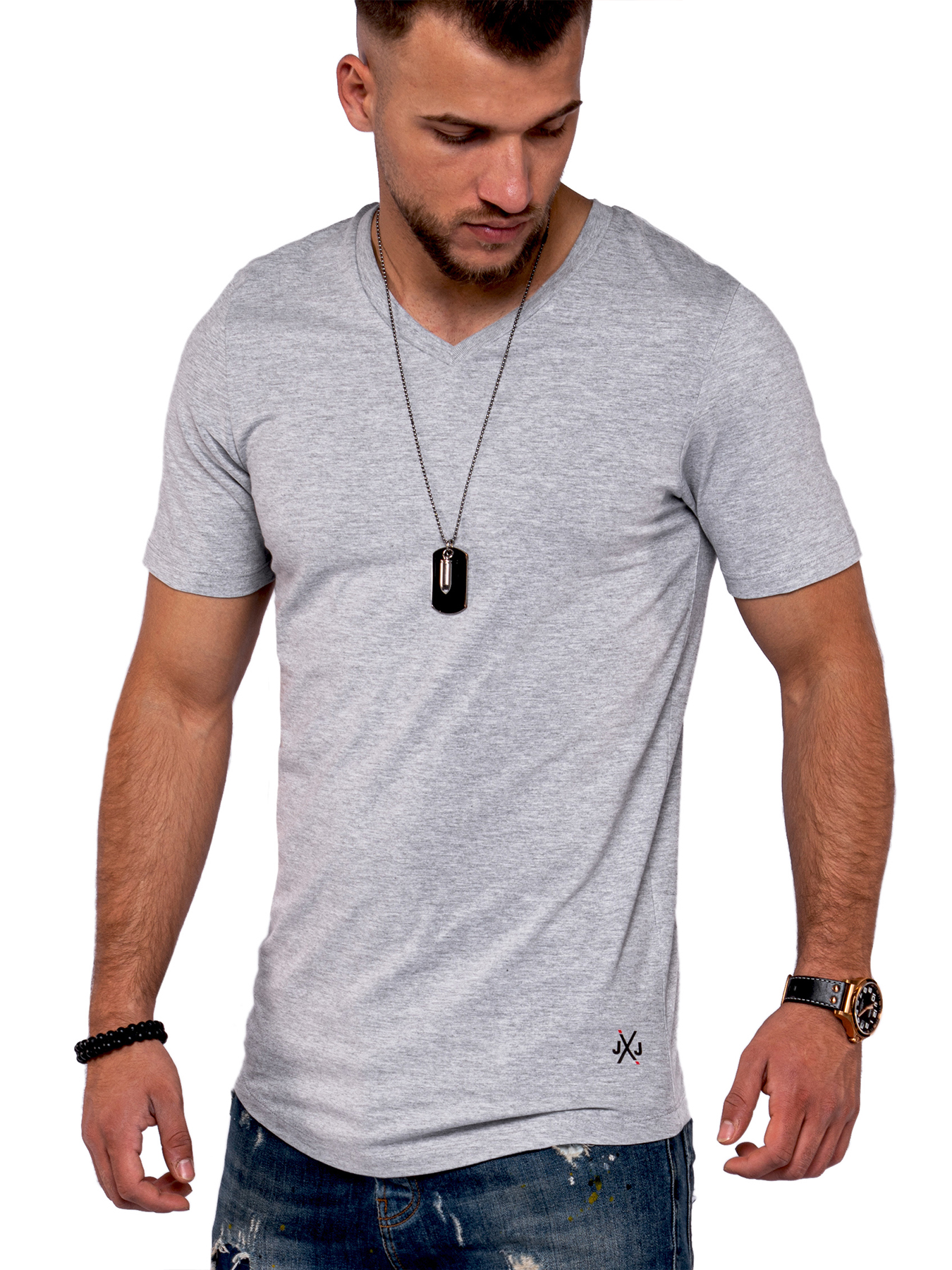 

Футболка Jack & Jones Light Grey Melange 3XL светло-серый