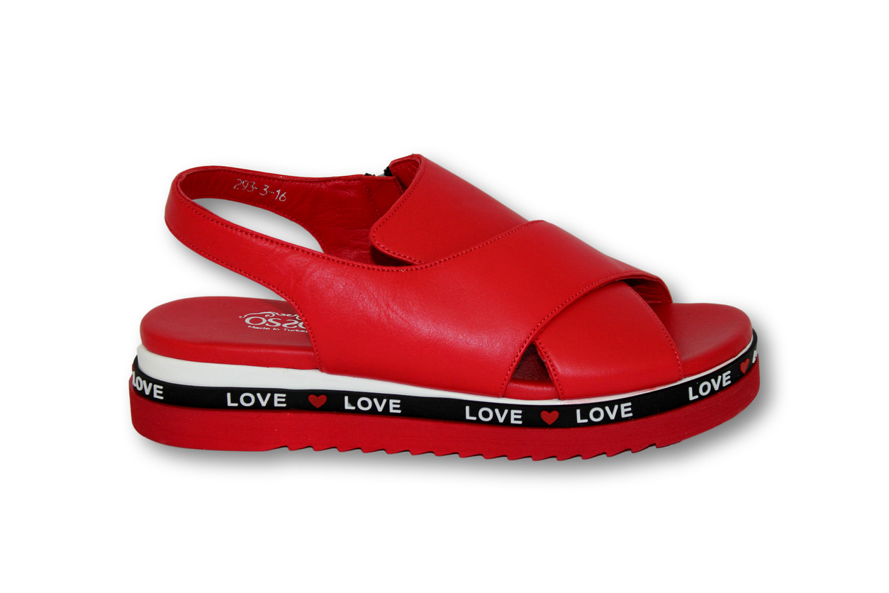 

Красные кожаные женские сандалии OSSO Красный 66825 36