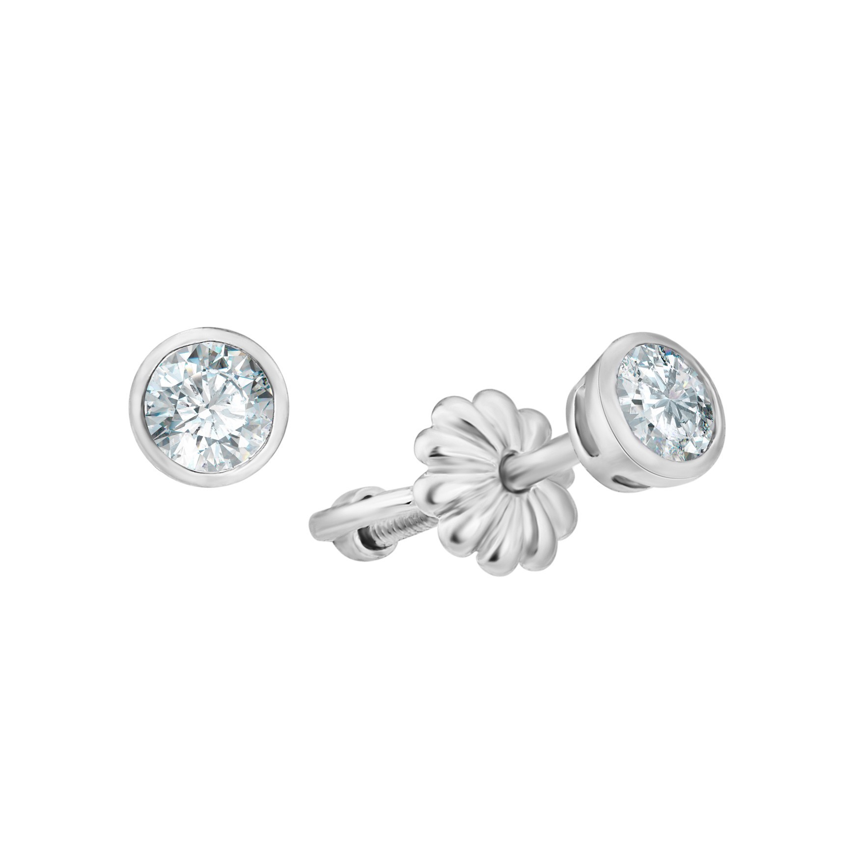 

Серебряные серьги пусеты HARMONY c23010 бел c23010