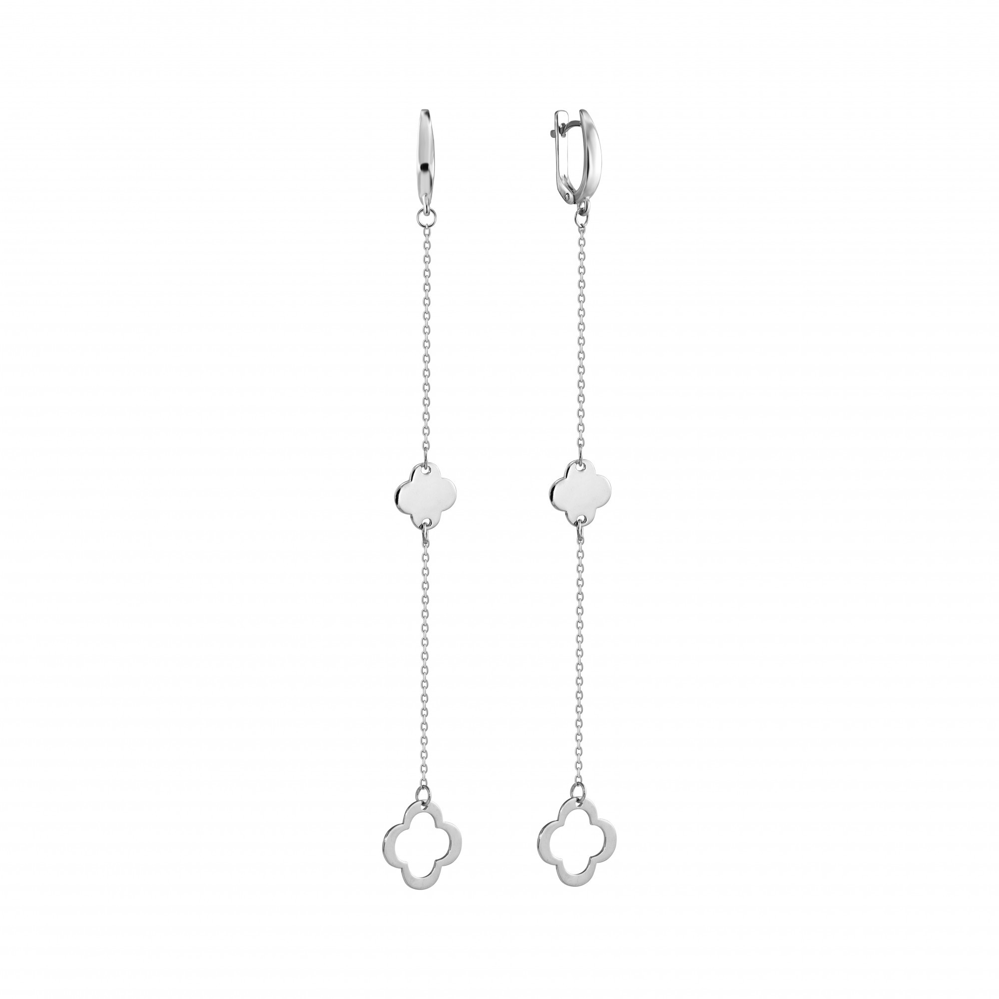 

Серебряные серьги висюльки HARMONY c23197 бел c23197