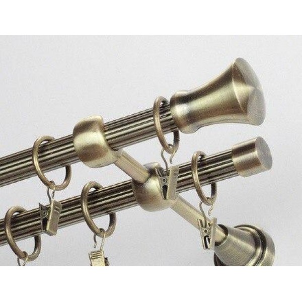 

Карниз металлический двухрядный Колизей Ø25+19 мм античная бронза 2 м 40 см