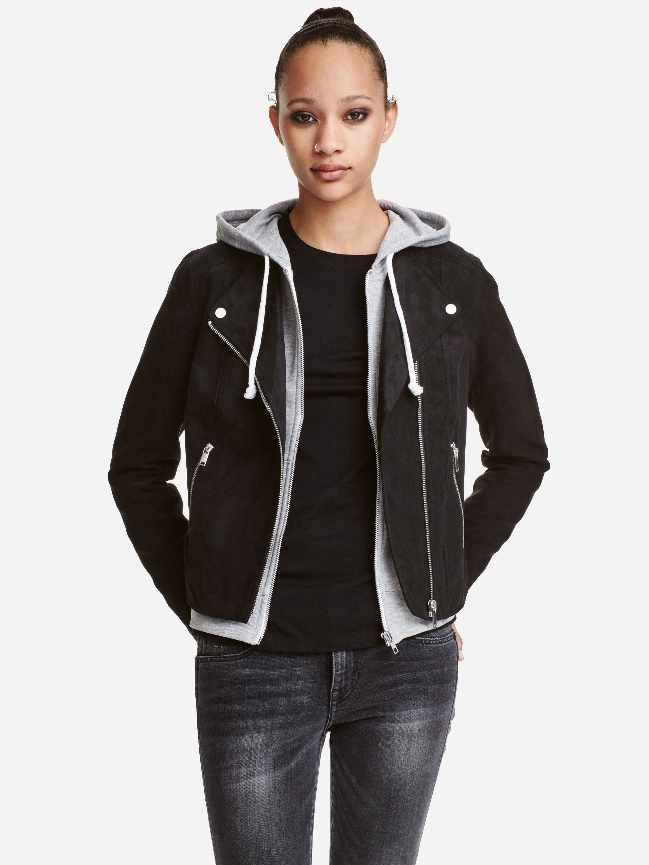 

Куртка из искусственной замши H&M 3545634 36 Черная