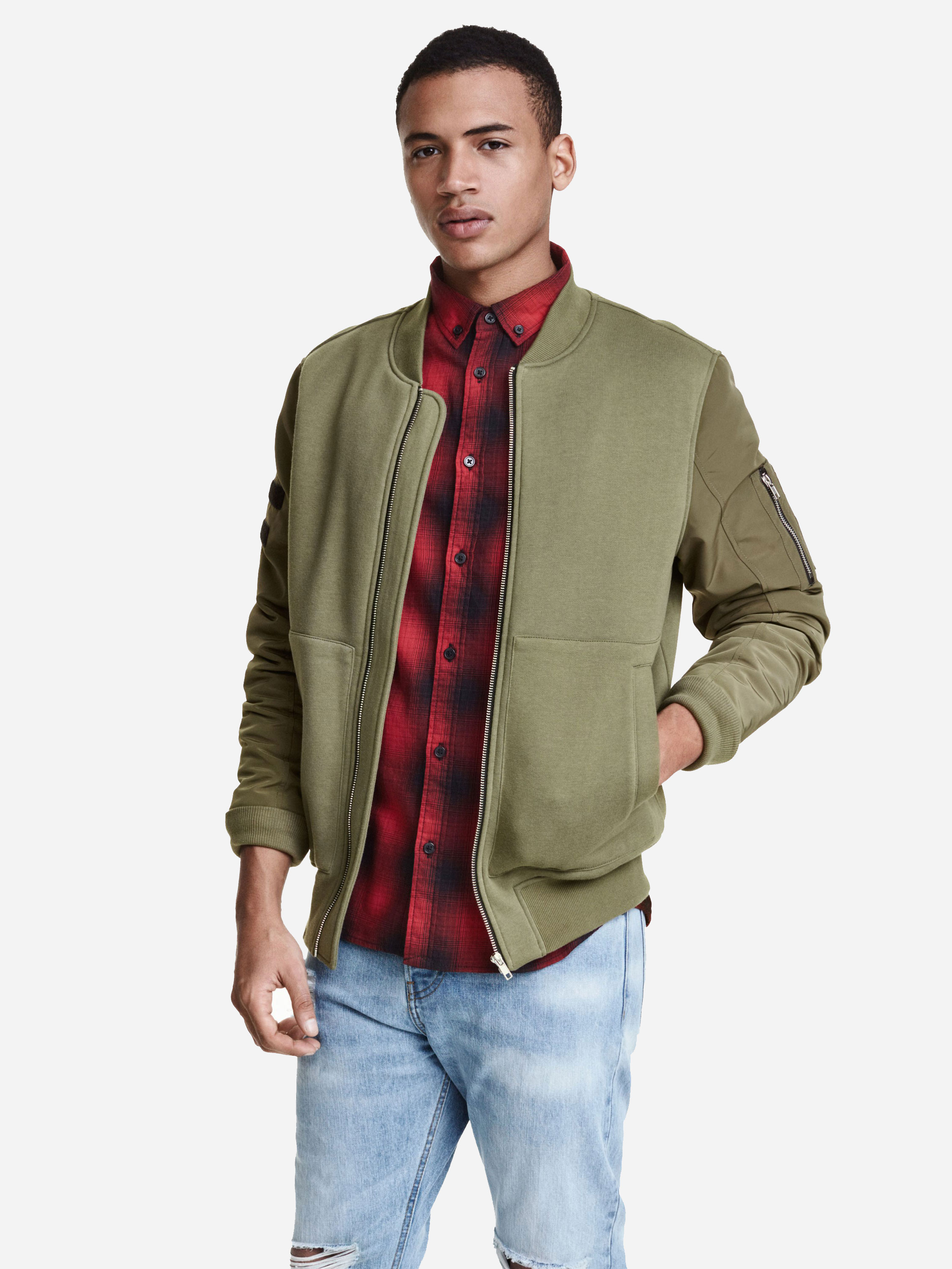 

Бомбер H&M 3627775 S Зеленый хаки
