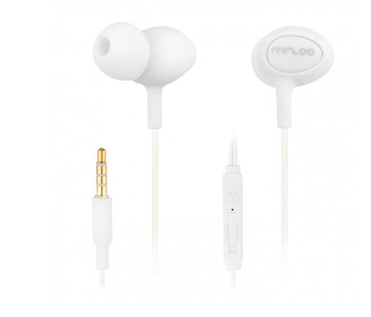 

Наушники проводные с микрофоном и кнопкой ответа для телефона Mizoo G10 Olives stereo White