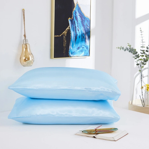 

Атласные Наволочки на молнии Moka Textile Голубой 2 штуки 70*70 см