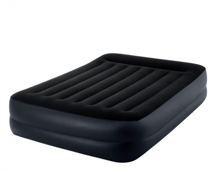 

Двухспальная надувная кровать Intex 64124 Pillow Rest Raised Bed, со встроенным электронасосом и сумкой для хранения (152x203x42 см) Черная