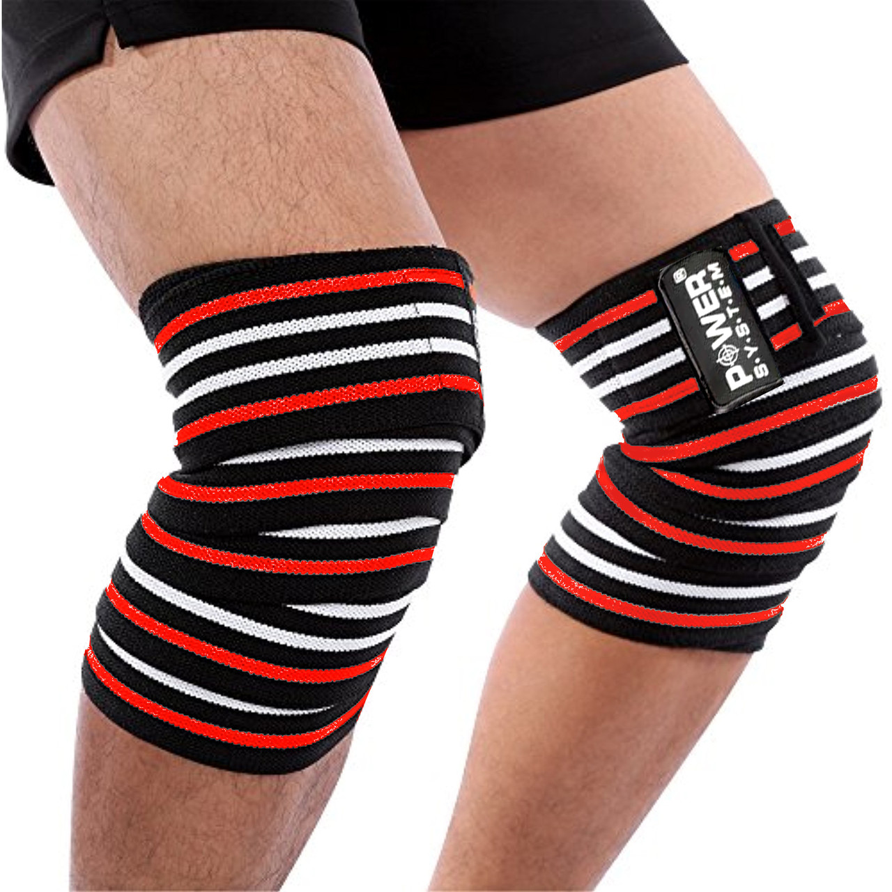 

Бинты на колени (пара) Power System PS-3700 Knee Wraps, Red/Black