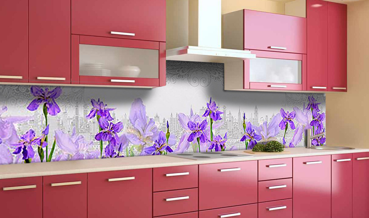 

Наклейка виниловая кухонный фартук Zatarga "Ирисы акварельные" 600х3000 мм