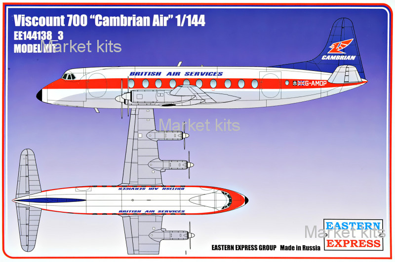

Авиалайнер Viscount 700 "Cambrian Air" 1:144 Eastern Express (EE144138-03)