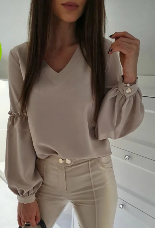 

Блуза с объемными рукавами Fashion Woman FG00476 р44 бежевая
