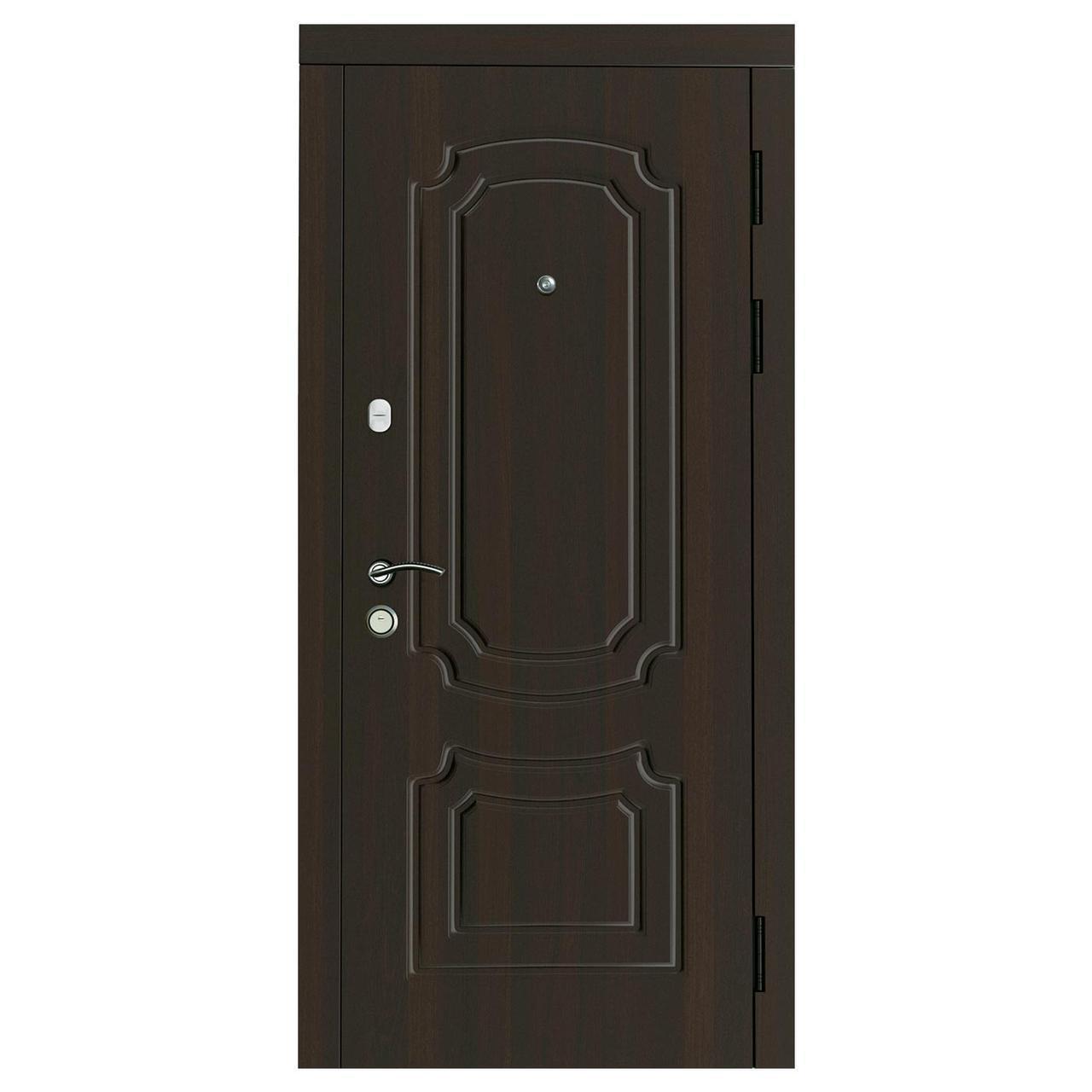 

Двері вхідні SARMAK CLASSIC Пасаж Вулиця Стандарт F+ 850х2040 Горіх темний