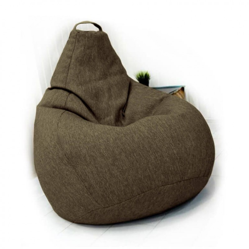 

Кресло мешок Nova KatyPuf коричневое Рогожка, Размер XL 125x90