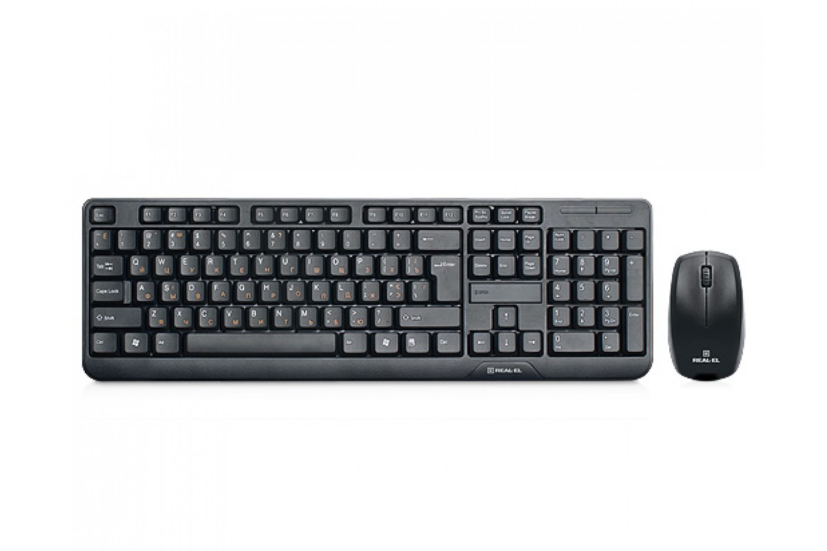 

Клавиатура + мышка беспроводная REAL-EL Standard 555 Kit Wireless Black
